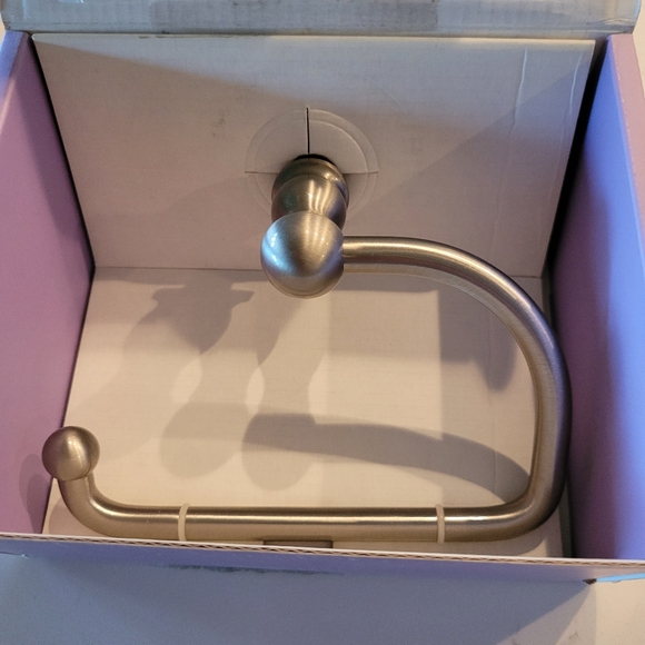 NIB Satin Nickel Solid Brass Towel holder one only - Picture 1 of 5